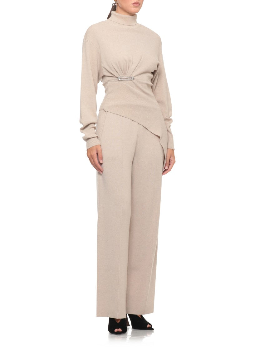 Lanvin Asymmetrical High Neck Ribbed Knitwear By Lanvin