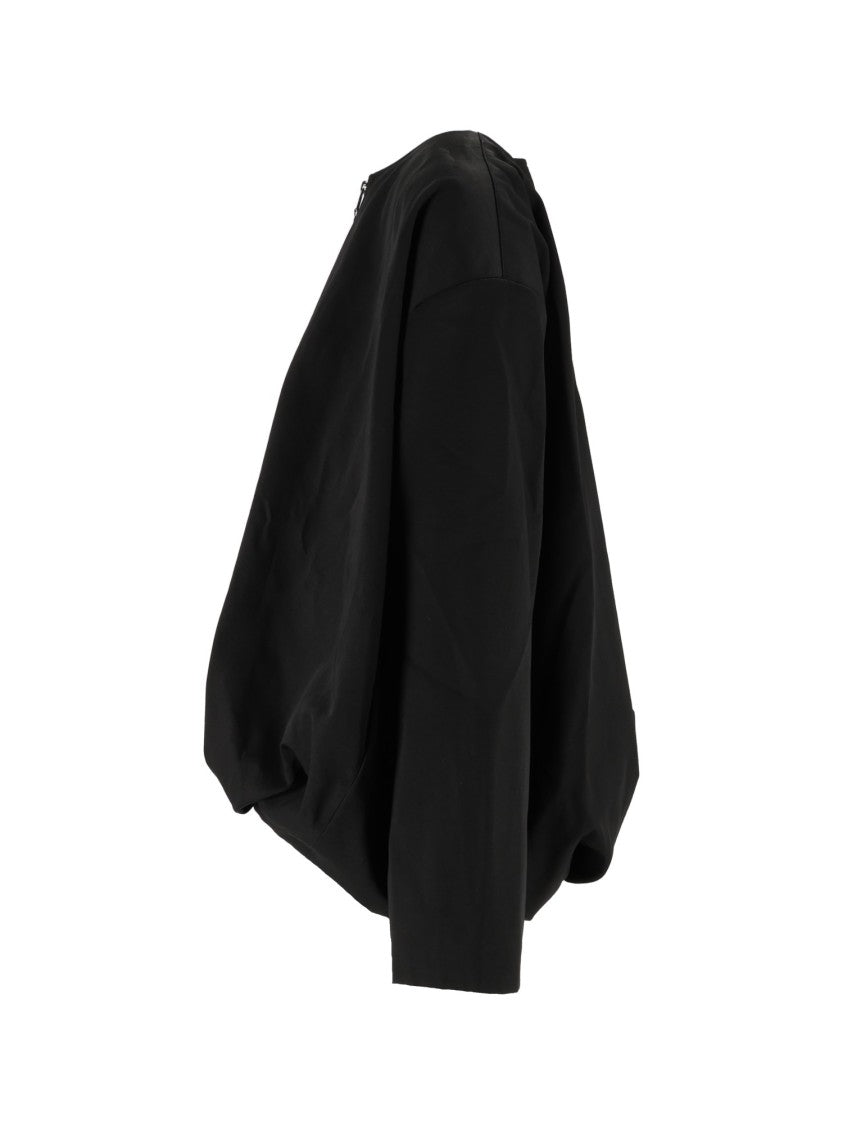 Eleh Black Voluminous Back Zipper Sweatshirt