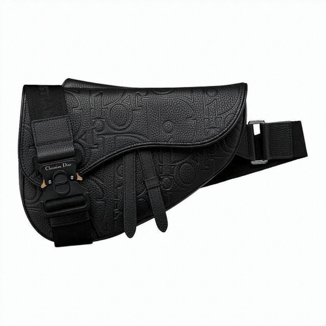 Dior Structured Black Calf Leather Belt Bag