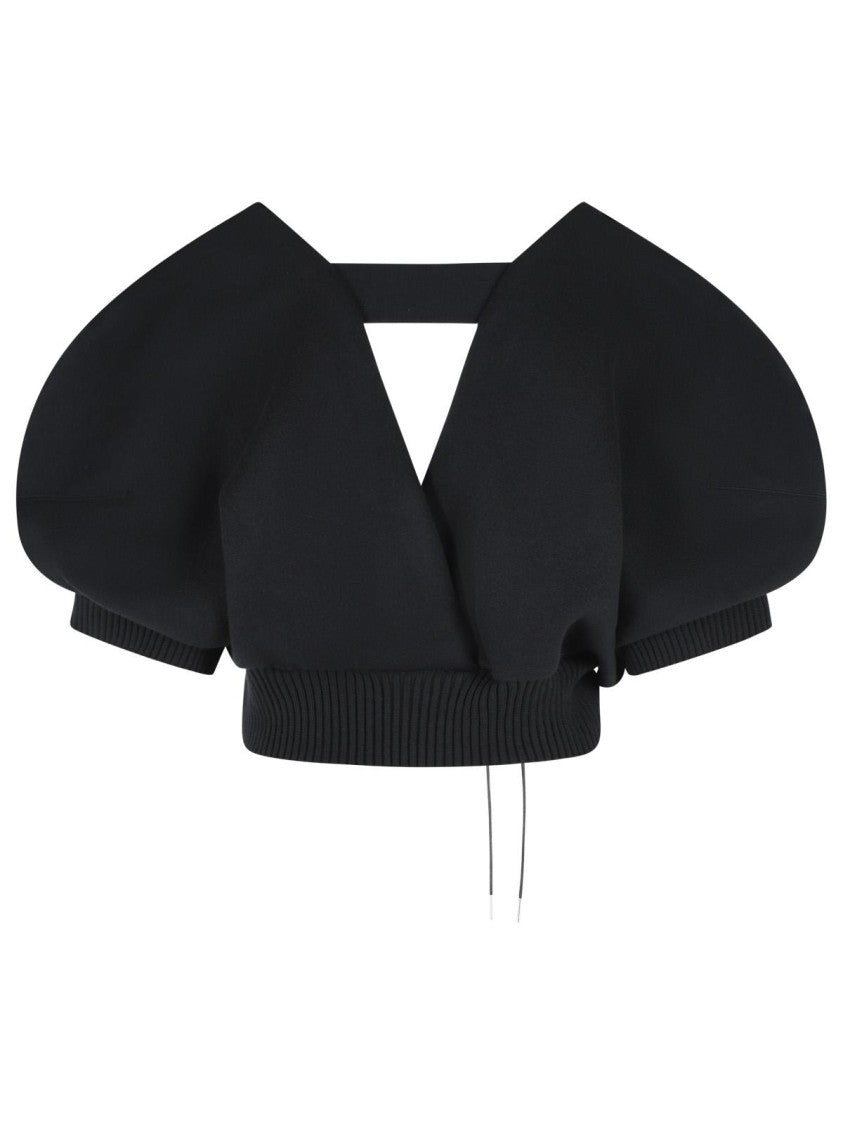 Sacai Black Cashmere Blend Top