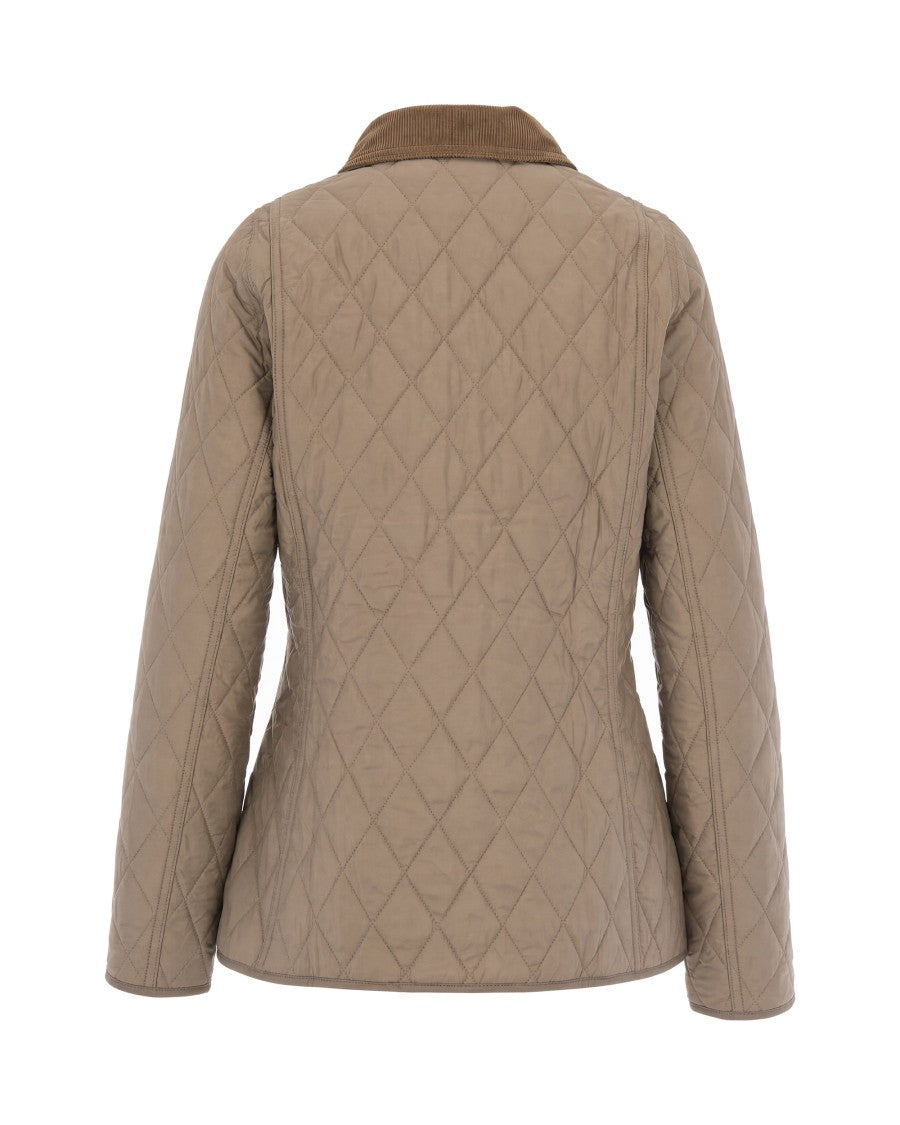 Barbour Beige Quilted Corduroy Collar Jacket
