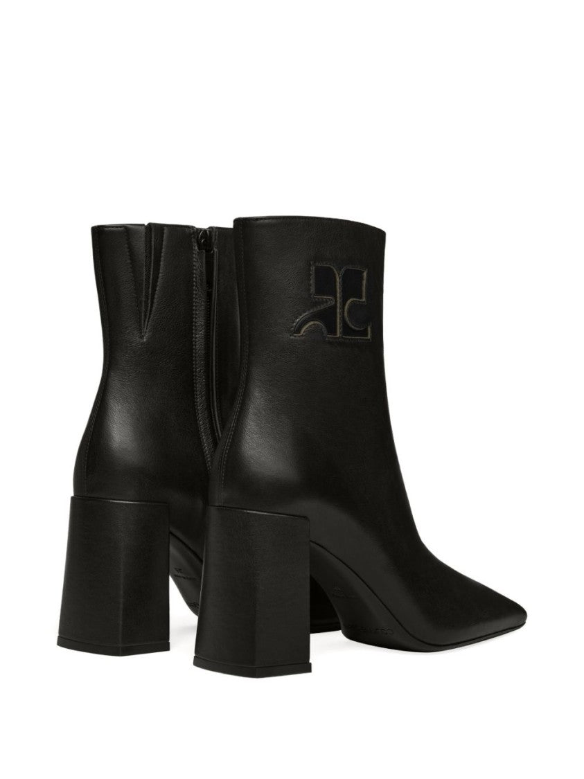 Courrèges Black Silk And Nylon Knee Boots