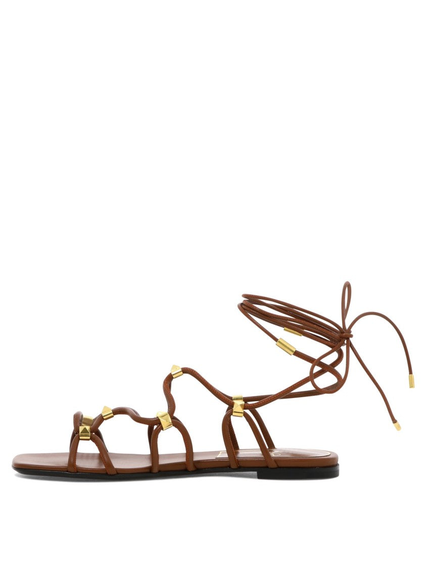 Valentino Garavani Leather Sandals With Knot Detailing