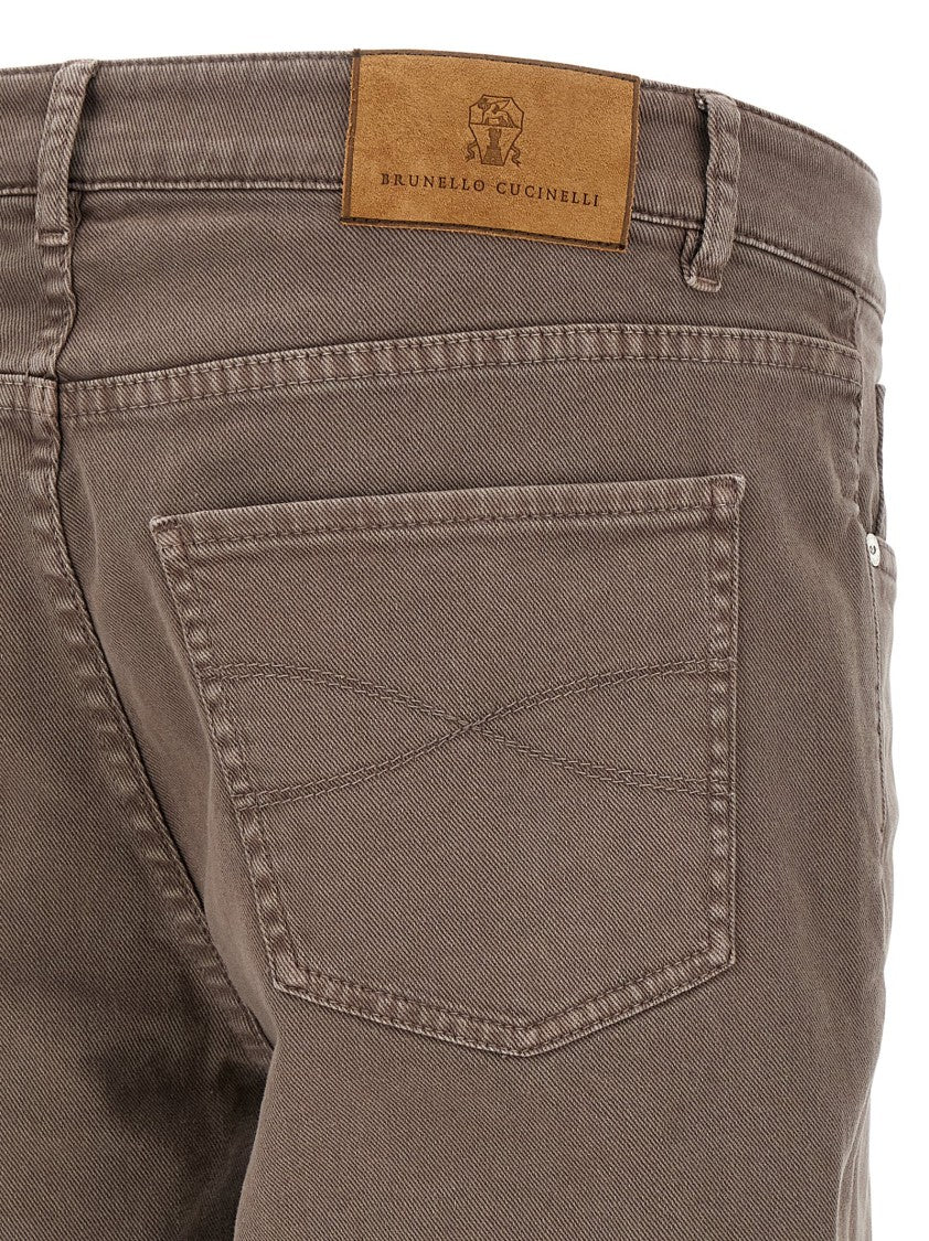 Brunello Cucinelli Garment-Dyed Cotton Denim Jeans