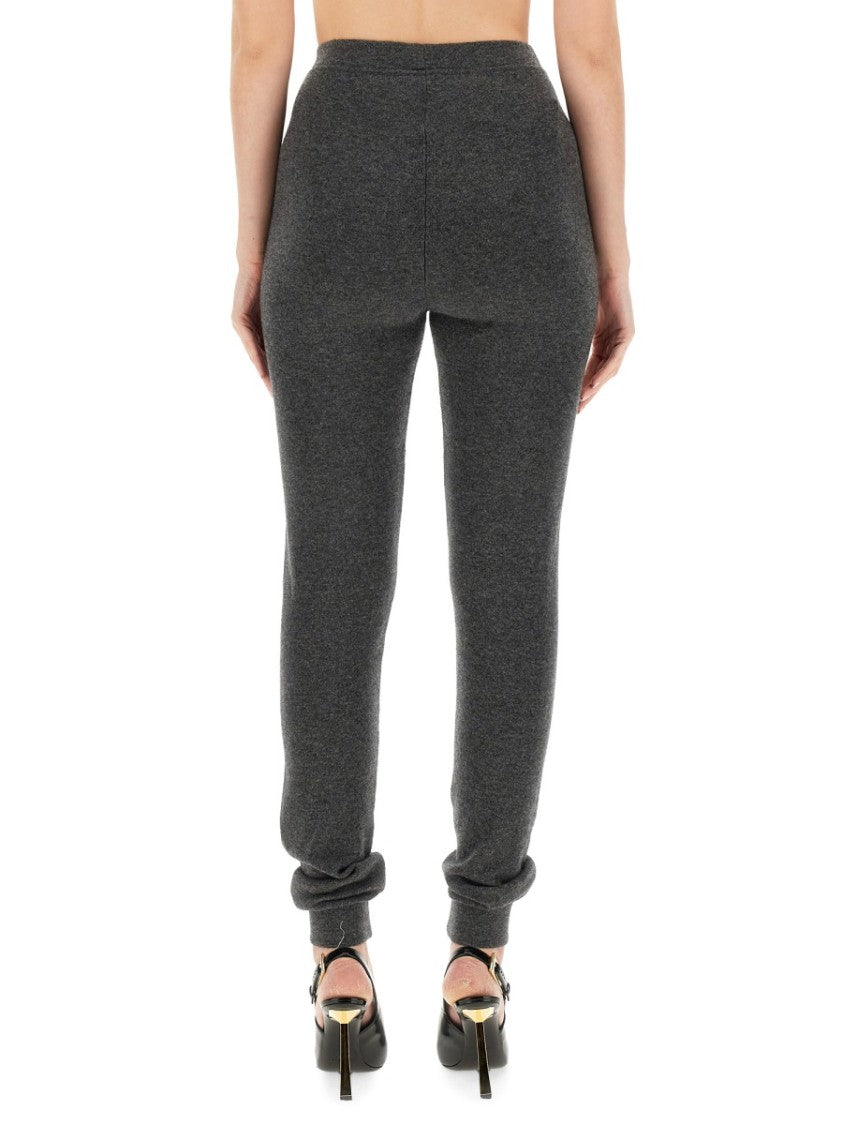 Saint Laurent High-Rise Tapered Leggings In Cashmere Blend