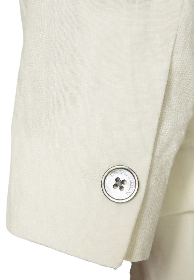 Emporio Armani White Single-Breasted Blazer