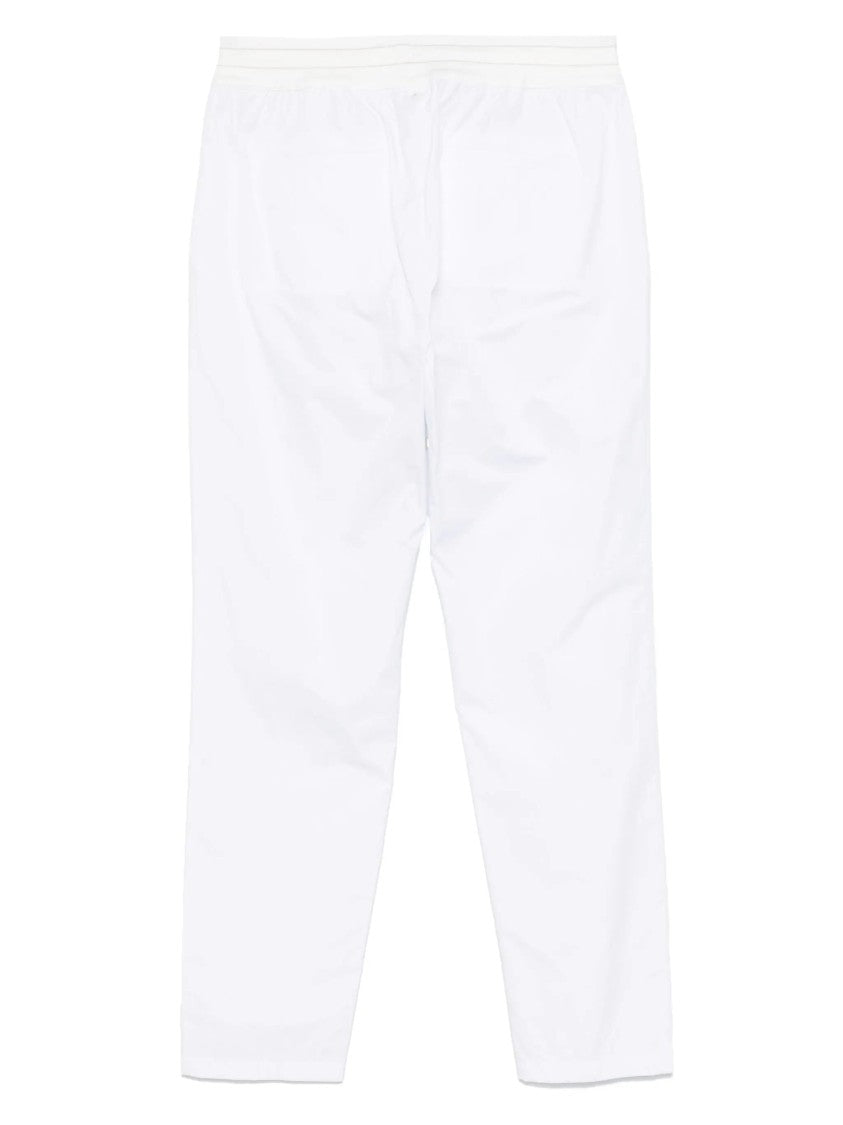 Lorena Antoniazzi Relaxed Fit White Trousers With Drawstring Waist
