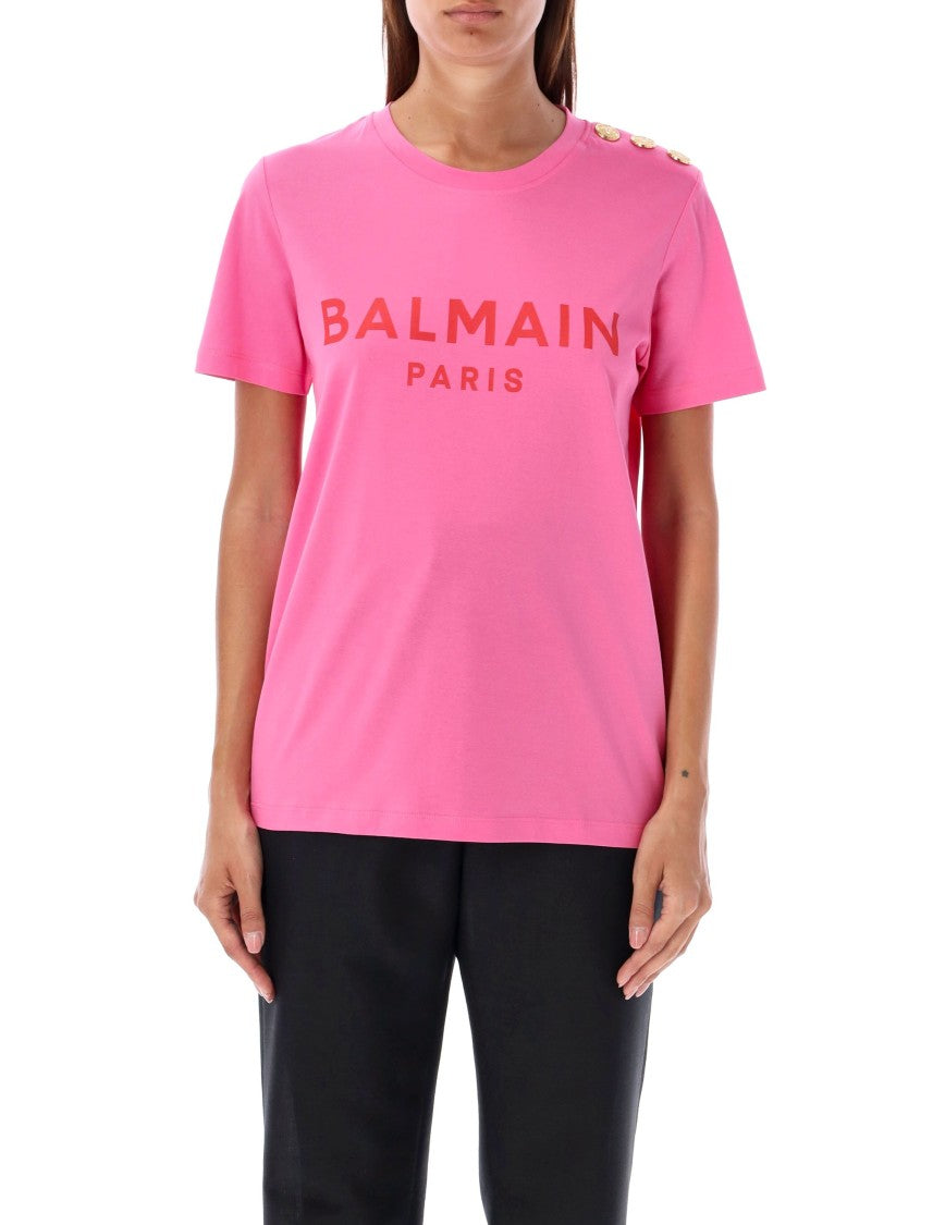 Balmain Flocked Paris T-Shirt