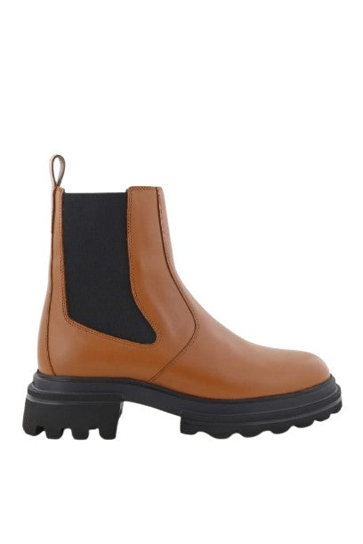 Hogan Leather Ankle Boots With Removable Insole