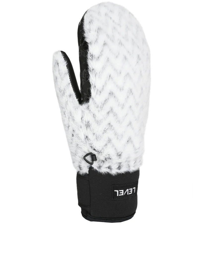 Level Plush Faux Fur Mittens With Nordic Patterns And Adjustable Straps