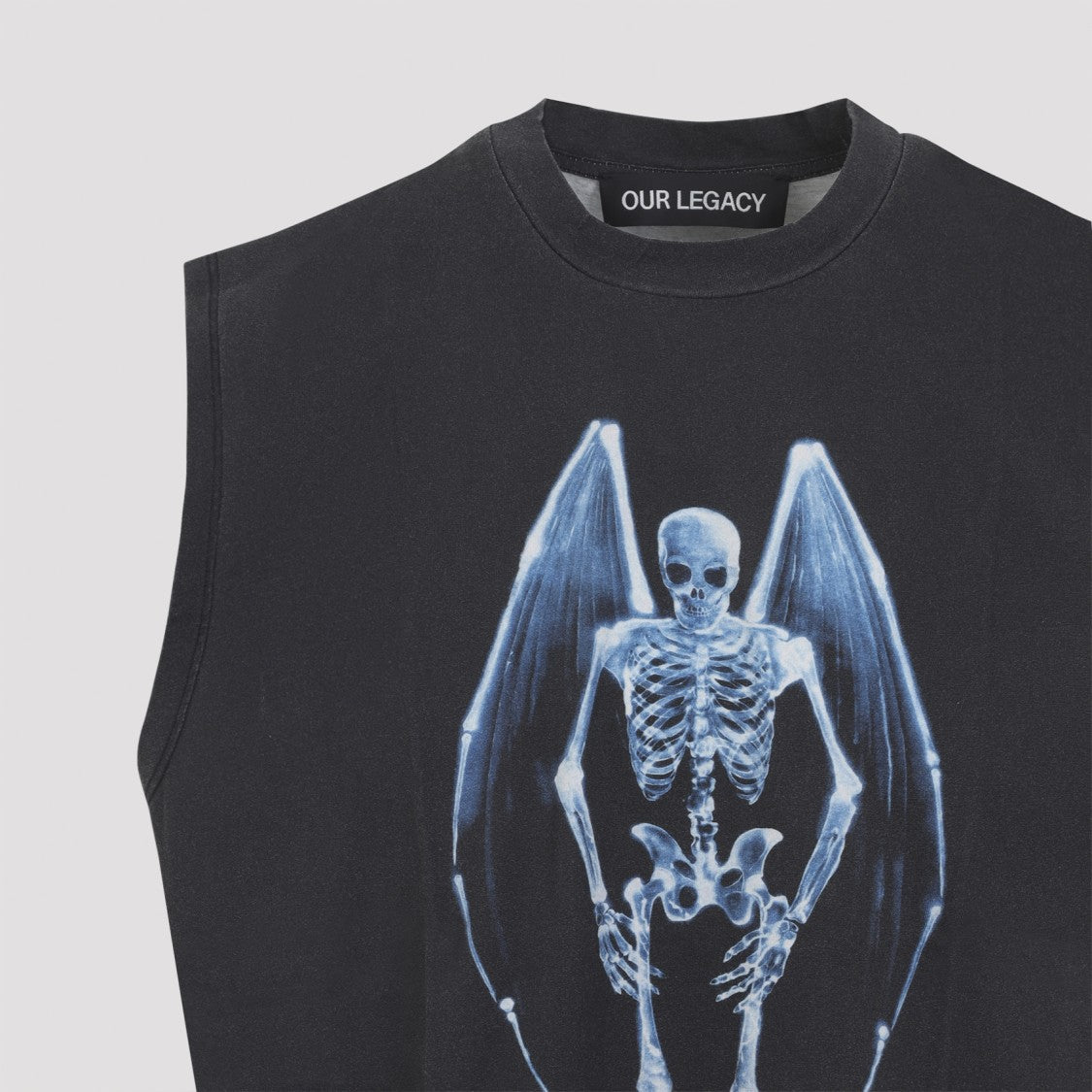 Our Legacy Sleeveless Cotton T-Shirt With Bold Graphic Design