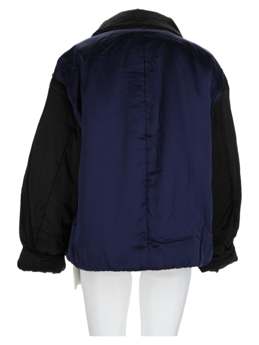 Isabel Marant Blue Toggle High-Collar Boxy Silk Jacket