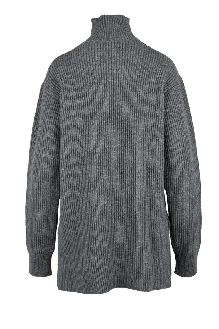 Jil Sander Long Sweater High Neck - Grey