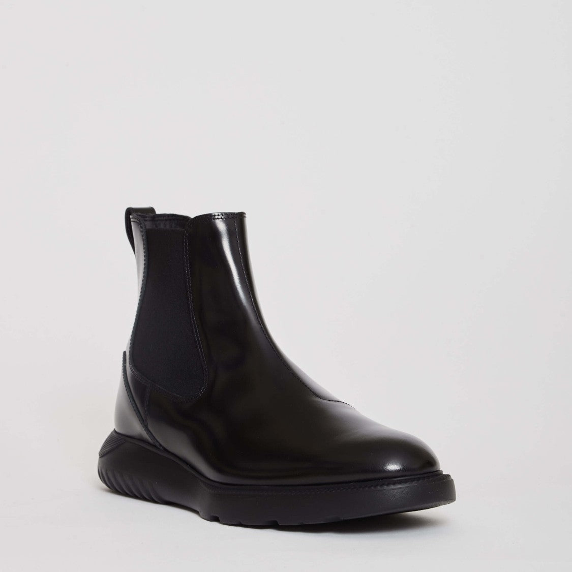 Hogan Black Leather Ankle Boots