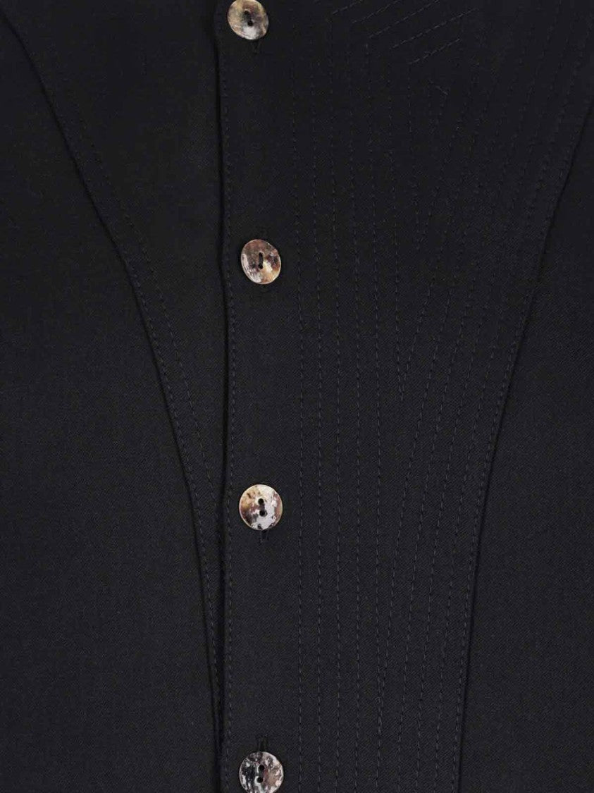 Kiko Kostadinov Classic Black Knit Sweater With Ribbed Cuffs And Hem