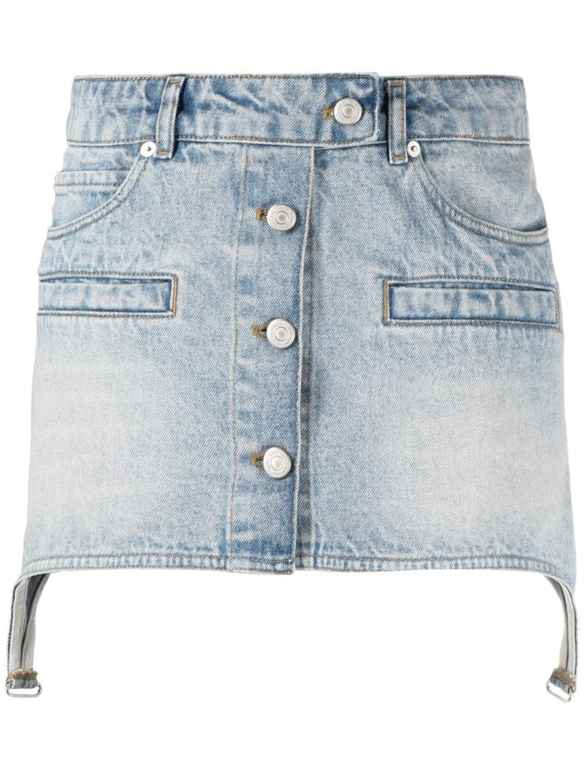 Courrèges Asymmetric Denim Mini Skirt