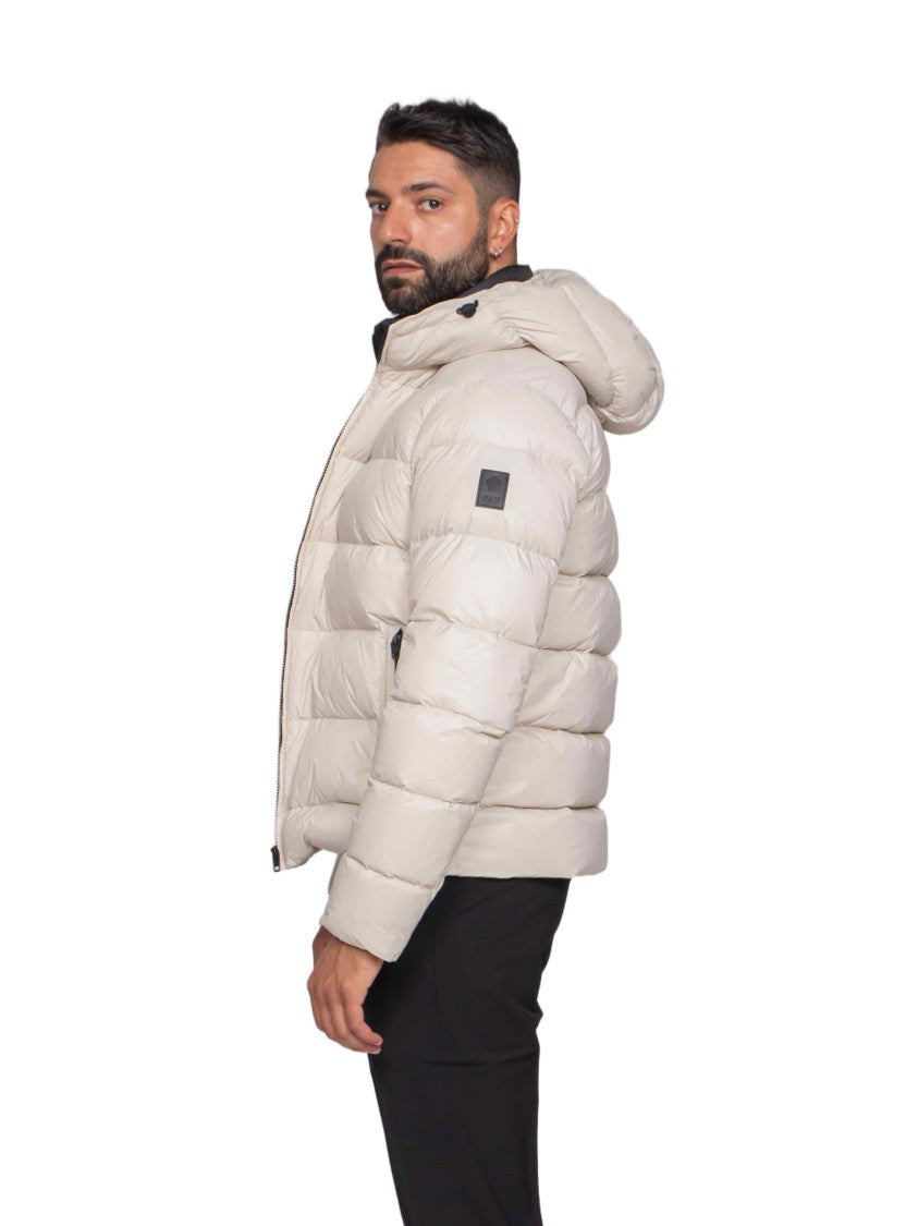 Fay Quilted Puffer Jacket With Hood And Zip Closure