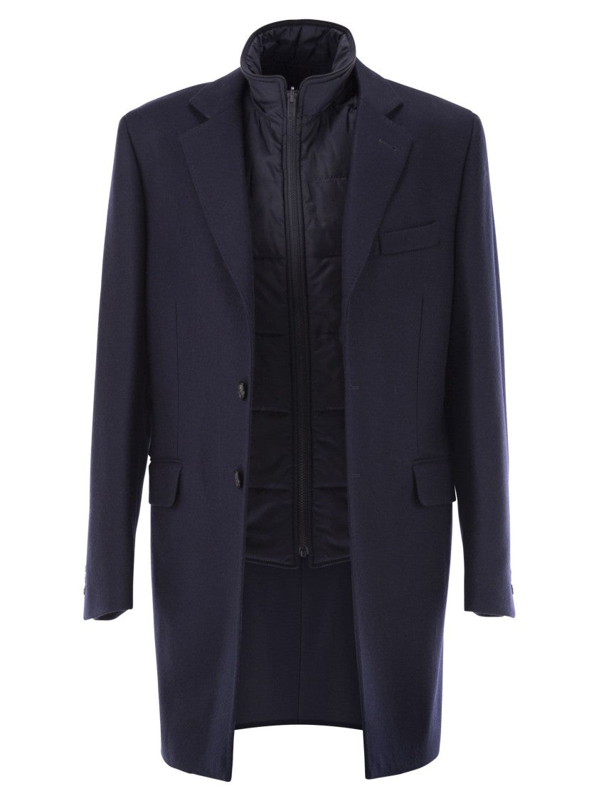 Fay Double Coat With Removable Inner Waistcoat