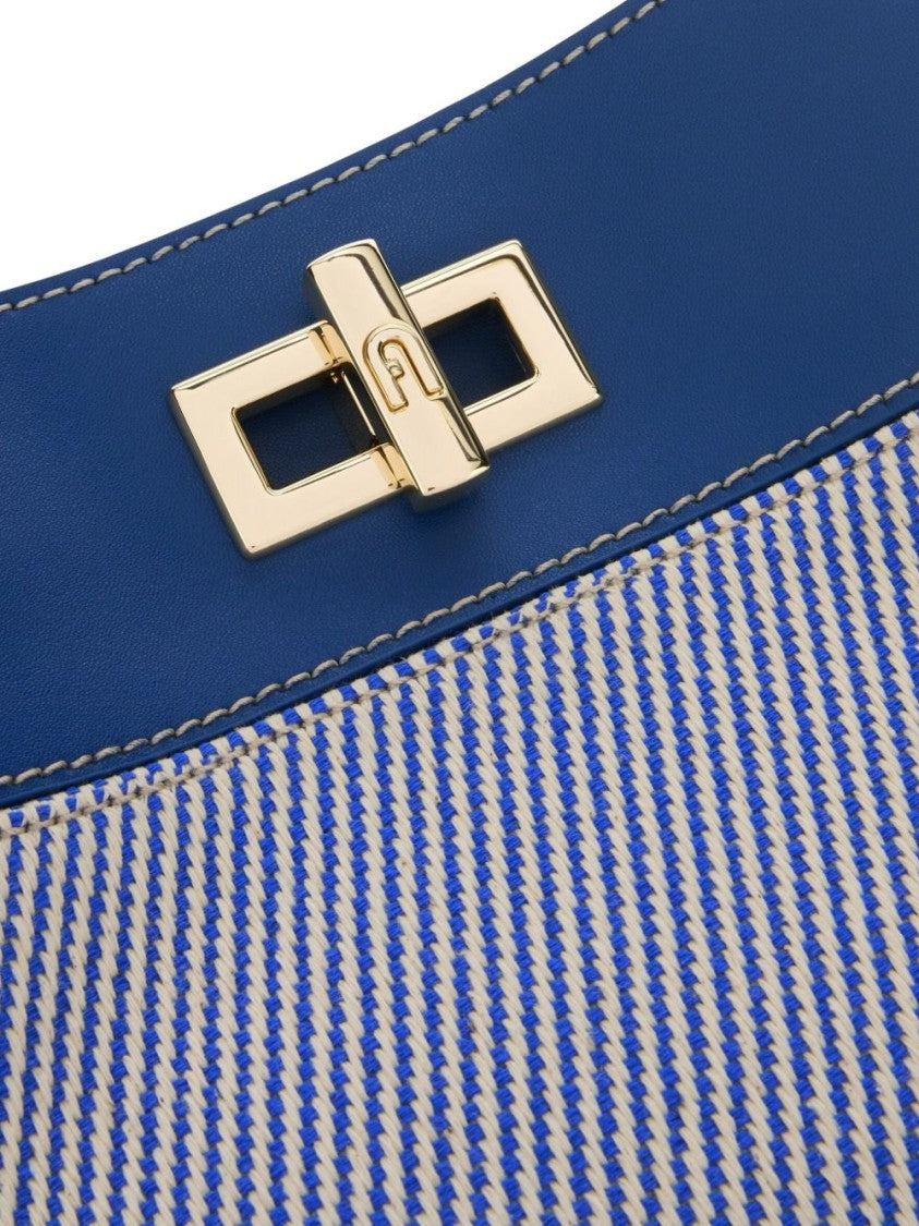 Furla Structured Handbag With Textured Blue