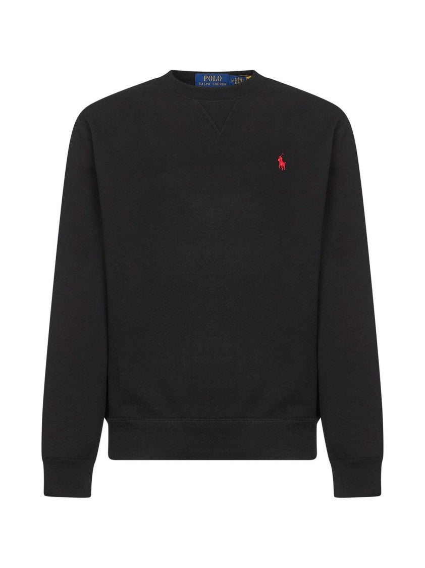 Polo Ralph Lauren Long-Sleeve Crewneck Sweatshirt With Red Embroidered Logo