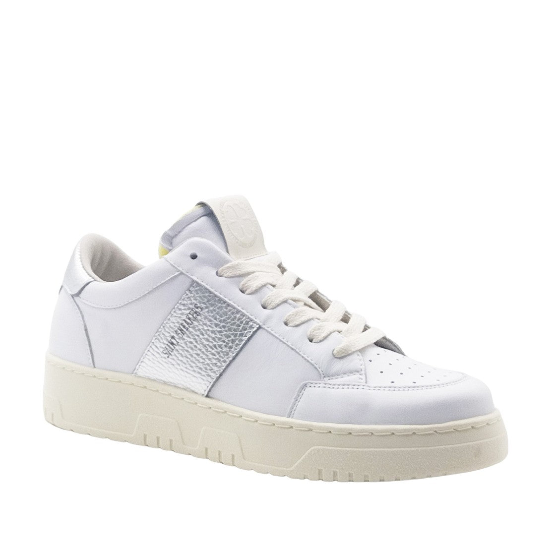 Saint Sneakers White Leather Sneakers With Silver Accents