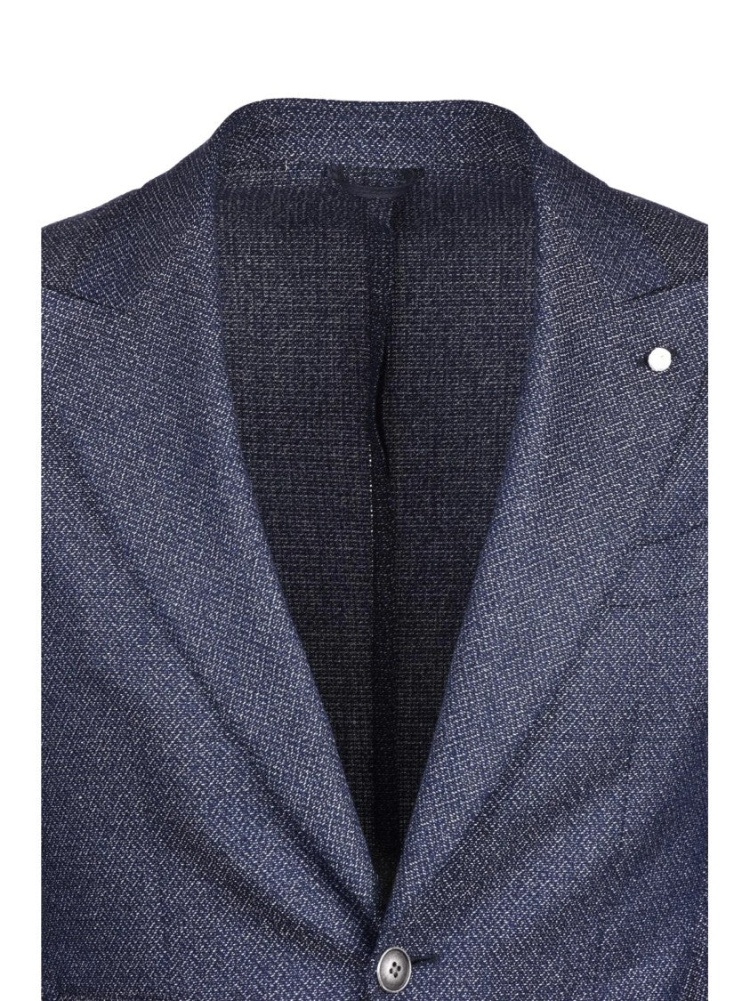 Luigi Bianchi Silk Wool Jacket - Blue