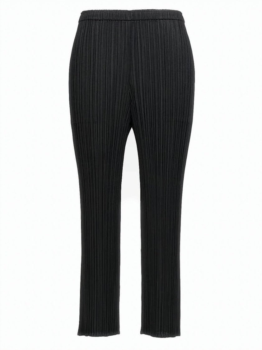 Pleats Please Cropped Pleated Pants With Relaxed Fit