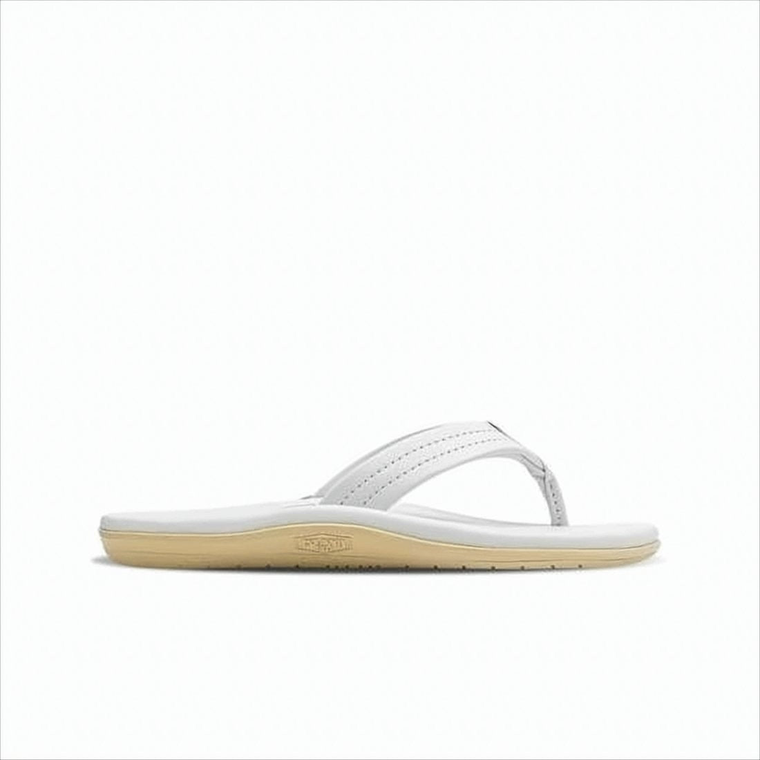 Island Slipper Minimalist Leather Thong Sandals With Cushioned Footbed