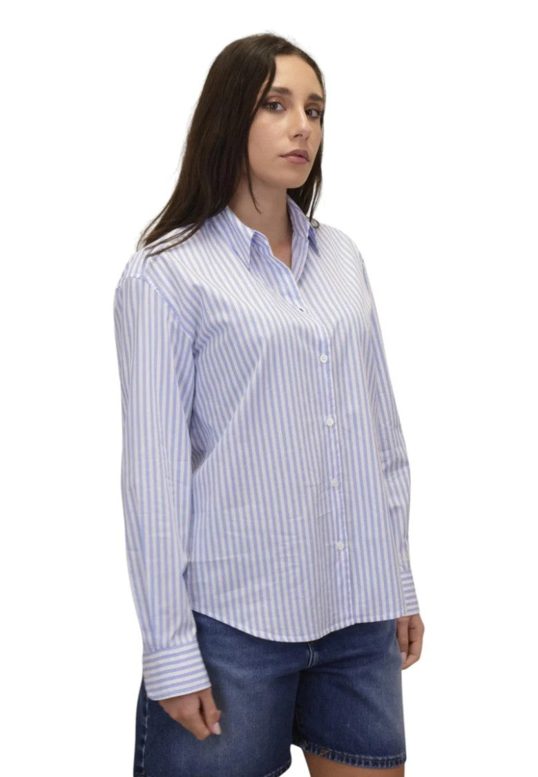 Mc2 Saint Barth Classic Striped Button-Up Shirt With Embroidered Detail