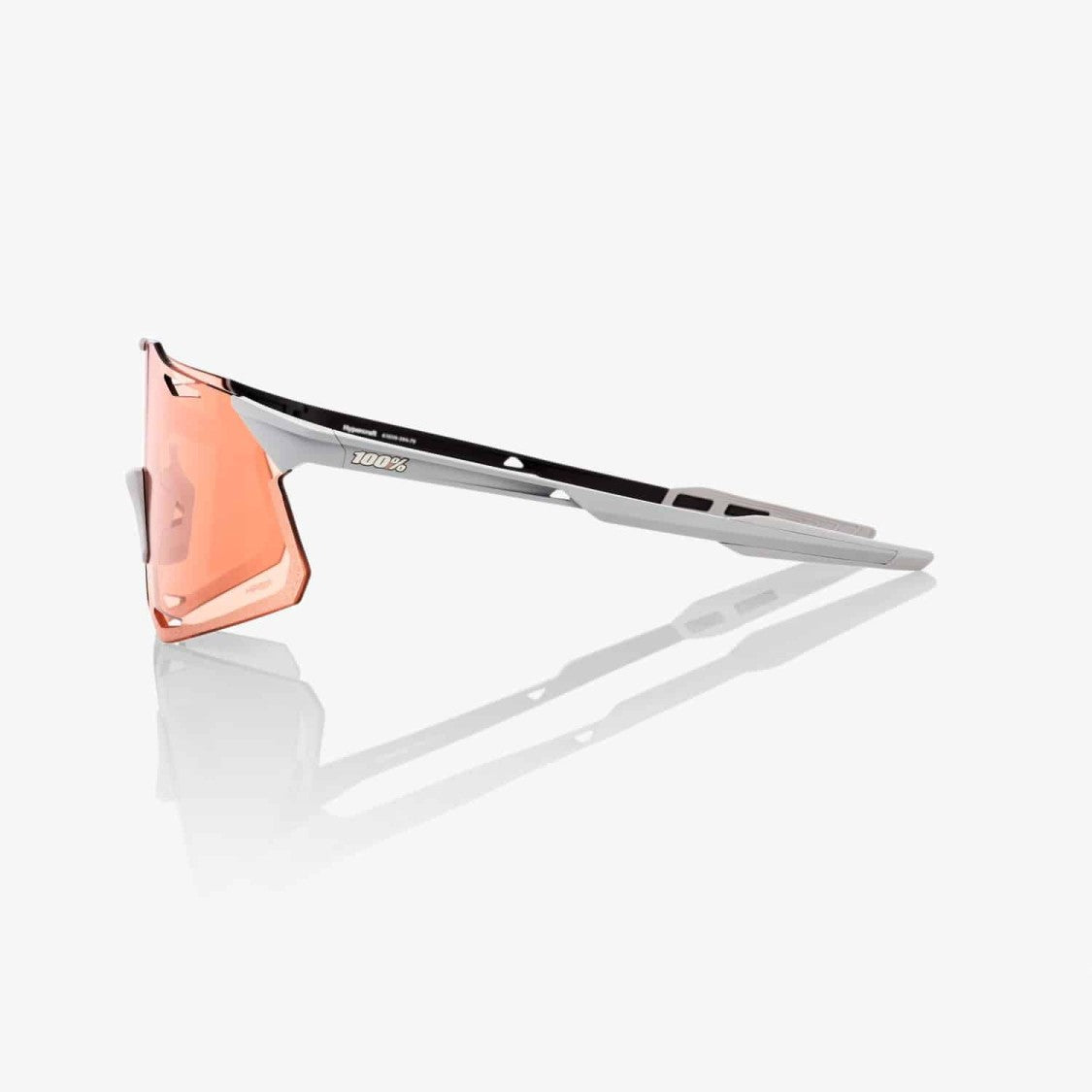 100% Hypercraft Angular Peach Tint Sunglasses With Cutout Design