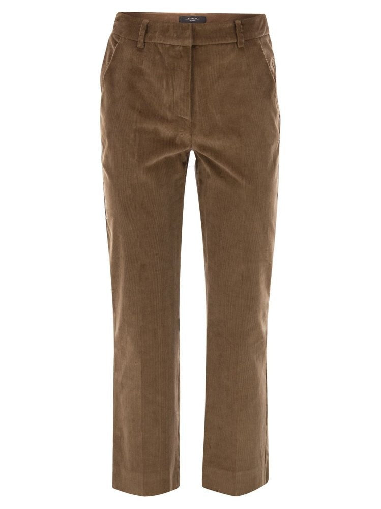 Weekend Ribbed Slim Fit Trousers With Structured Design