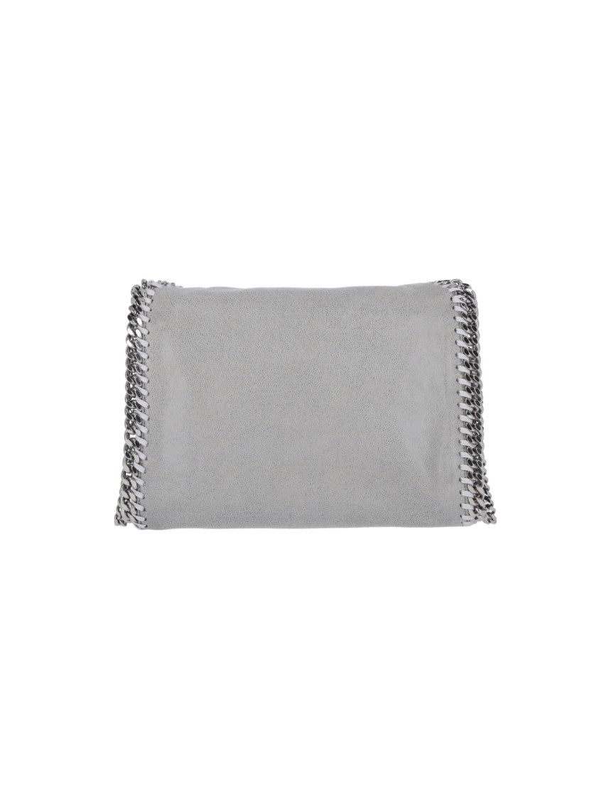 Stella Mccartney Rectangular Soft-Textured Silver Chain Fabric Tote Bag