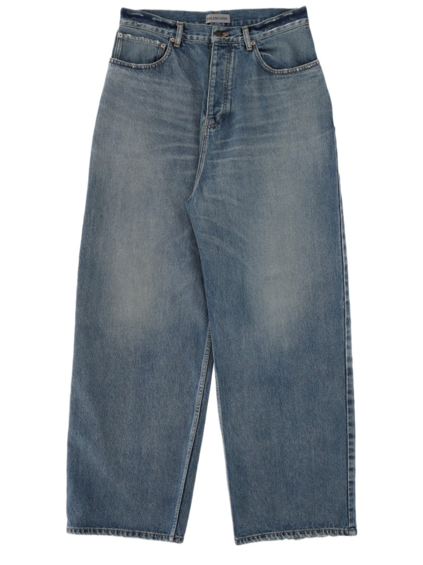 Balenciaga Distressed Wide-Leg Baggy Jeans