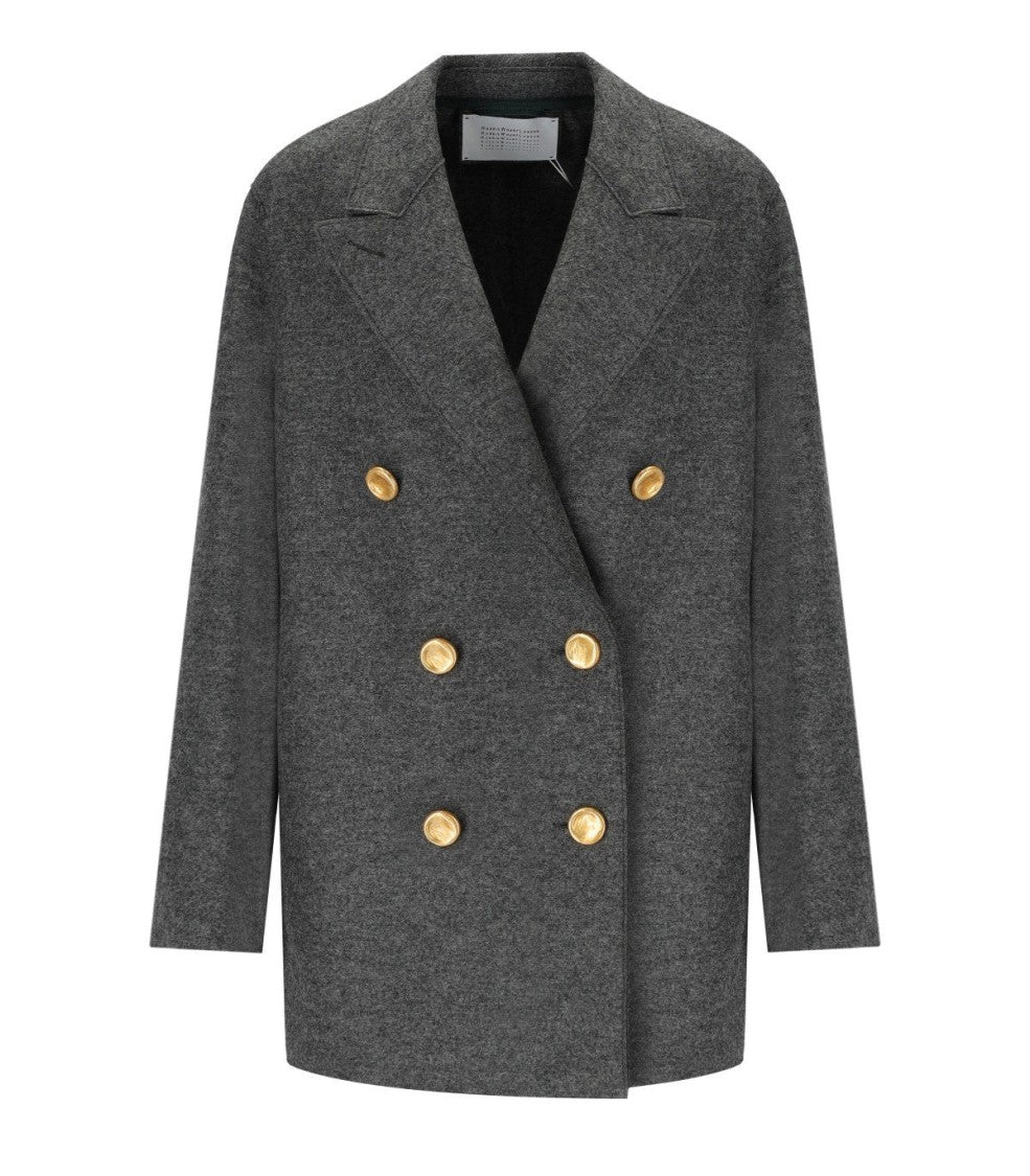 Harris Wharf London Anthracite Grey Double-Breasted Caban