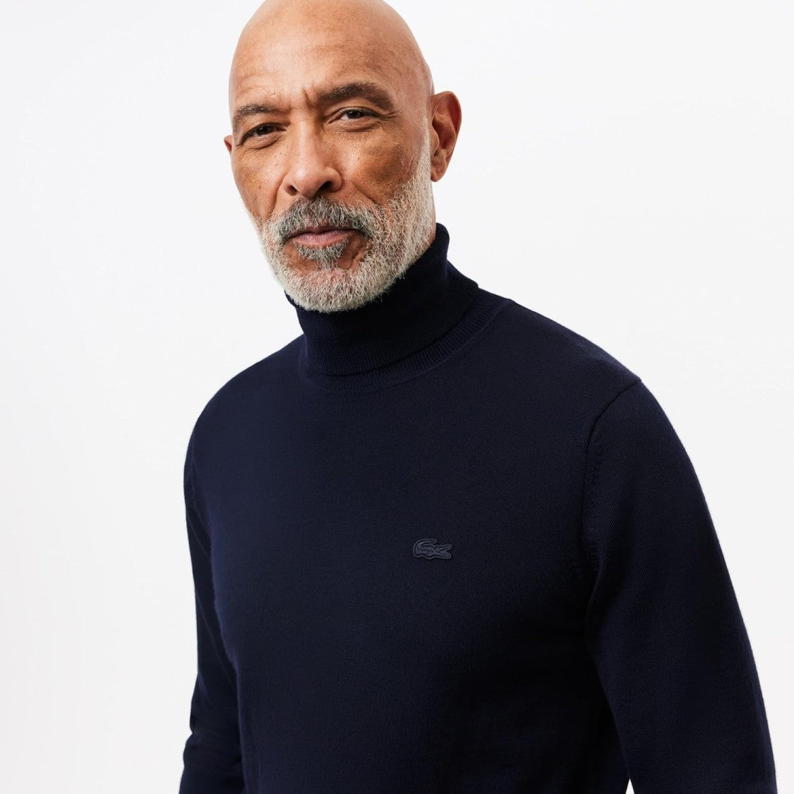 Lacoste High-Neck Sweater In 100% Pure Wool With Minimalist Design