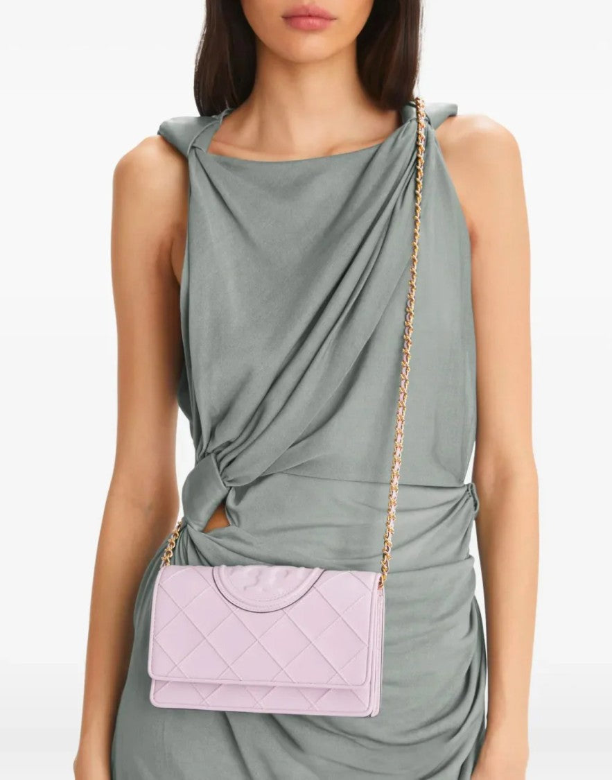Tory Burch Fleming Logo Wallet On Chain Crossbody Bag