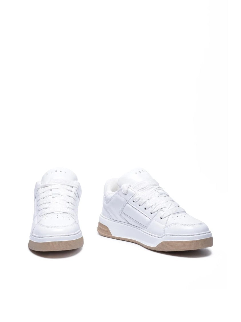 Hogan White Leather Minimalist Sneakers