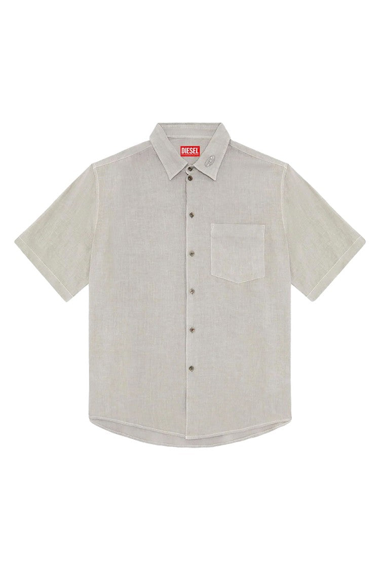 Diesel Short-Sleeve Casual Shirt Classic Collar Textured