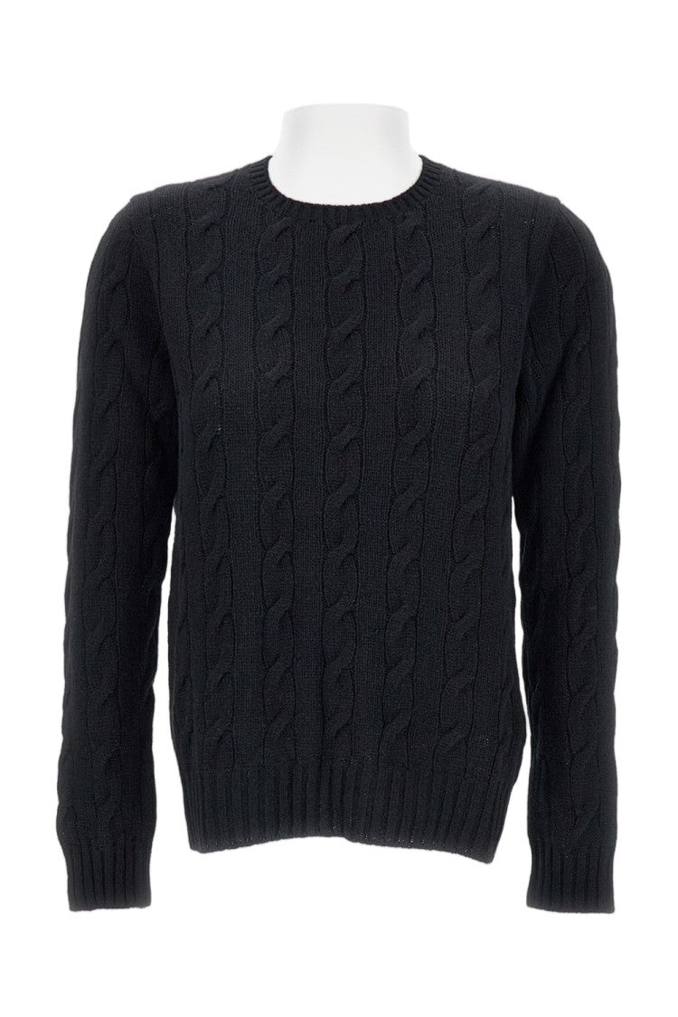 Ralph Lauren Collection Cable-Knit Cashmere Pullover Sweater With Classic Crewneck