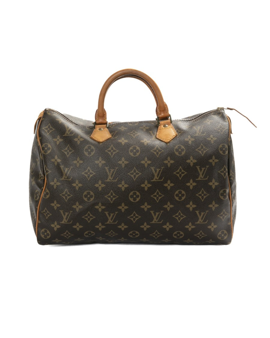 Louis Vuitton Brown Speedy 35 Monogram Canvas Leather Shoulder Bag