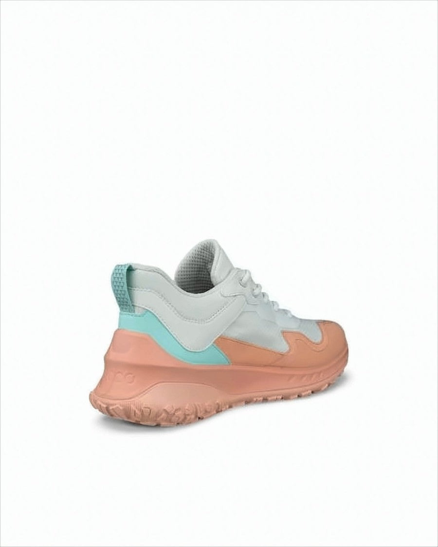 Ecco Recycled Polyester Sneakers With Peach Rubber Sole