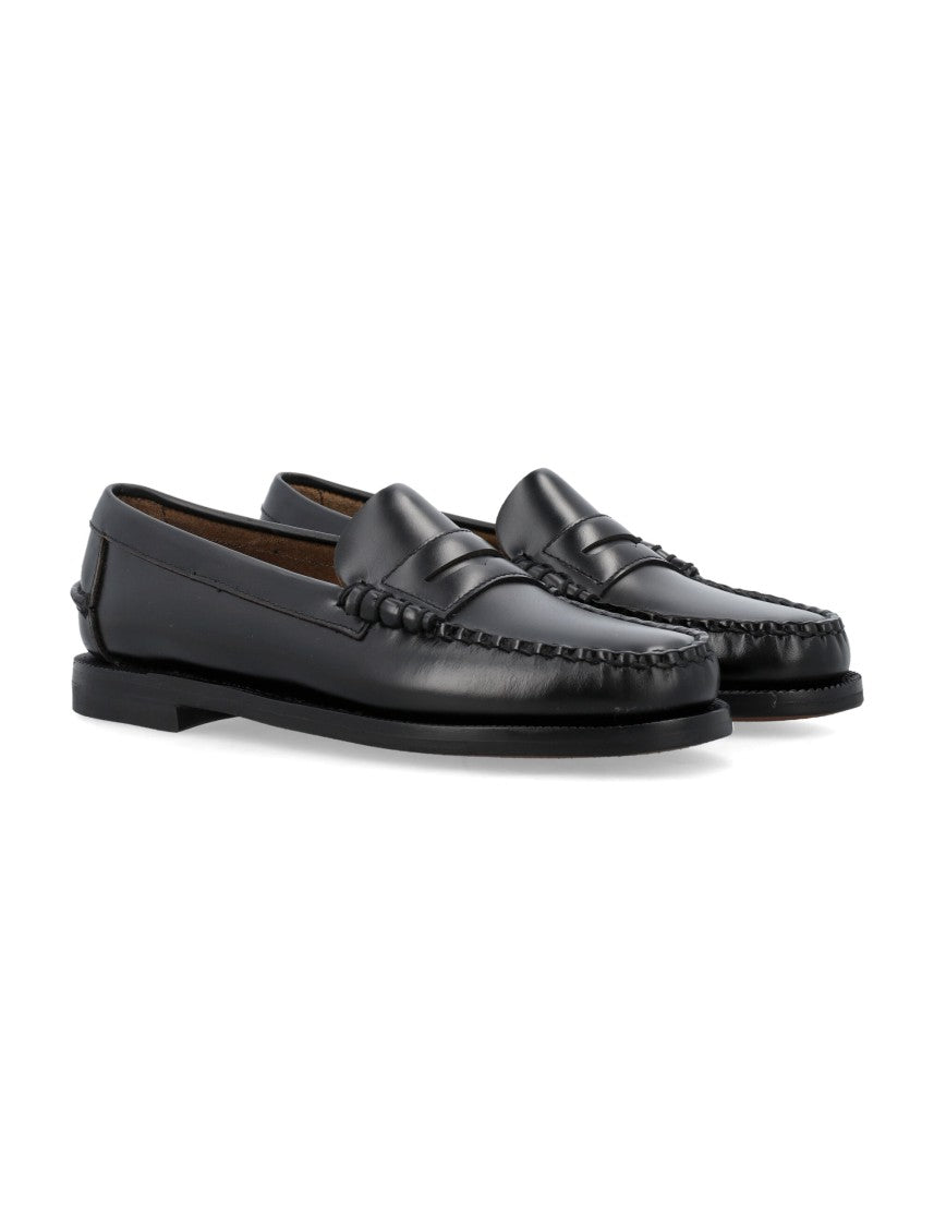 Sebago Black Classic Dan Hand-Stitched Leather Penny Loafer