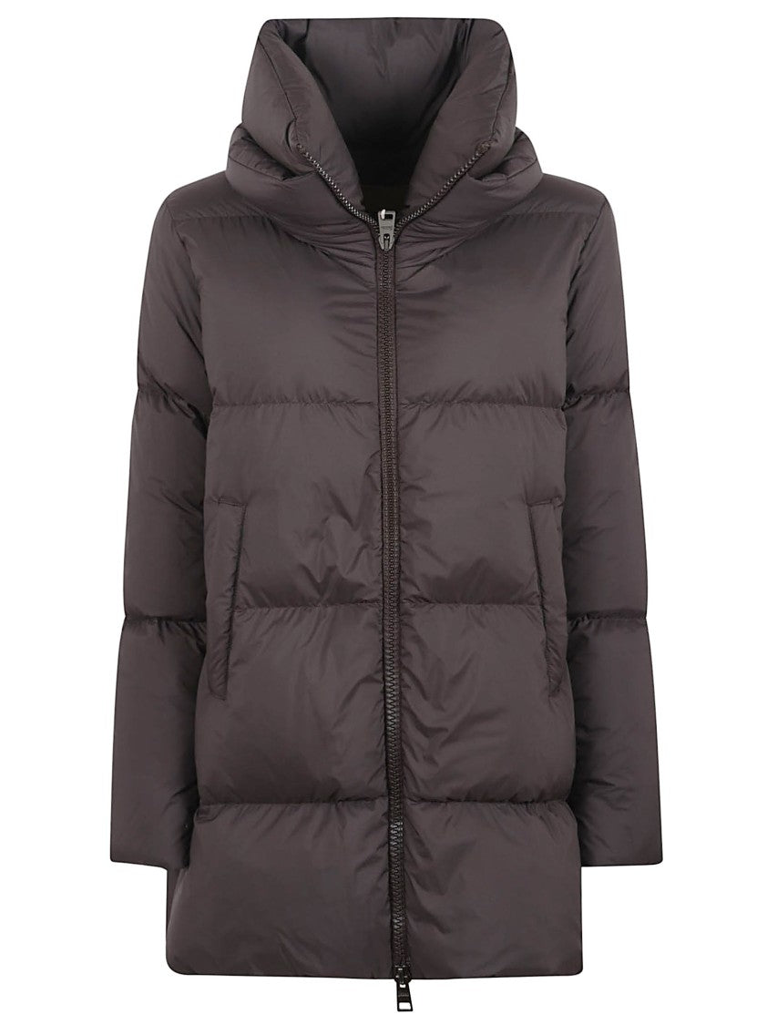 Herno Quilted Down Coat With High Collar