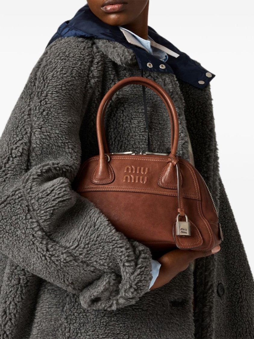 Miu Miu Small Nappa Leather Bag With Structured Silhouette And Hardware Accents