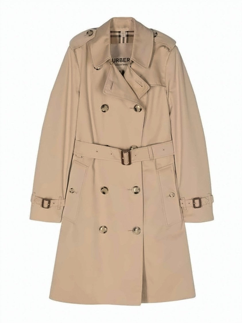 Burberry Mid-Length Burberry Heritage Trench Coat With Tailored Fit