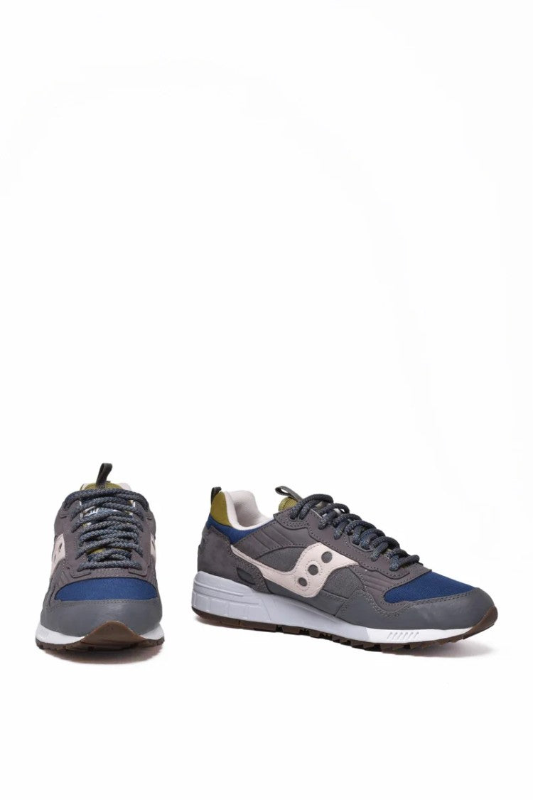 Saucony Grey Green Polyamide Leather Shadow Sneakers