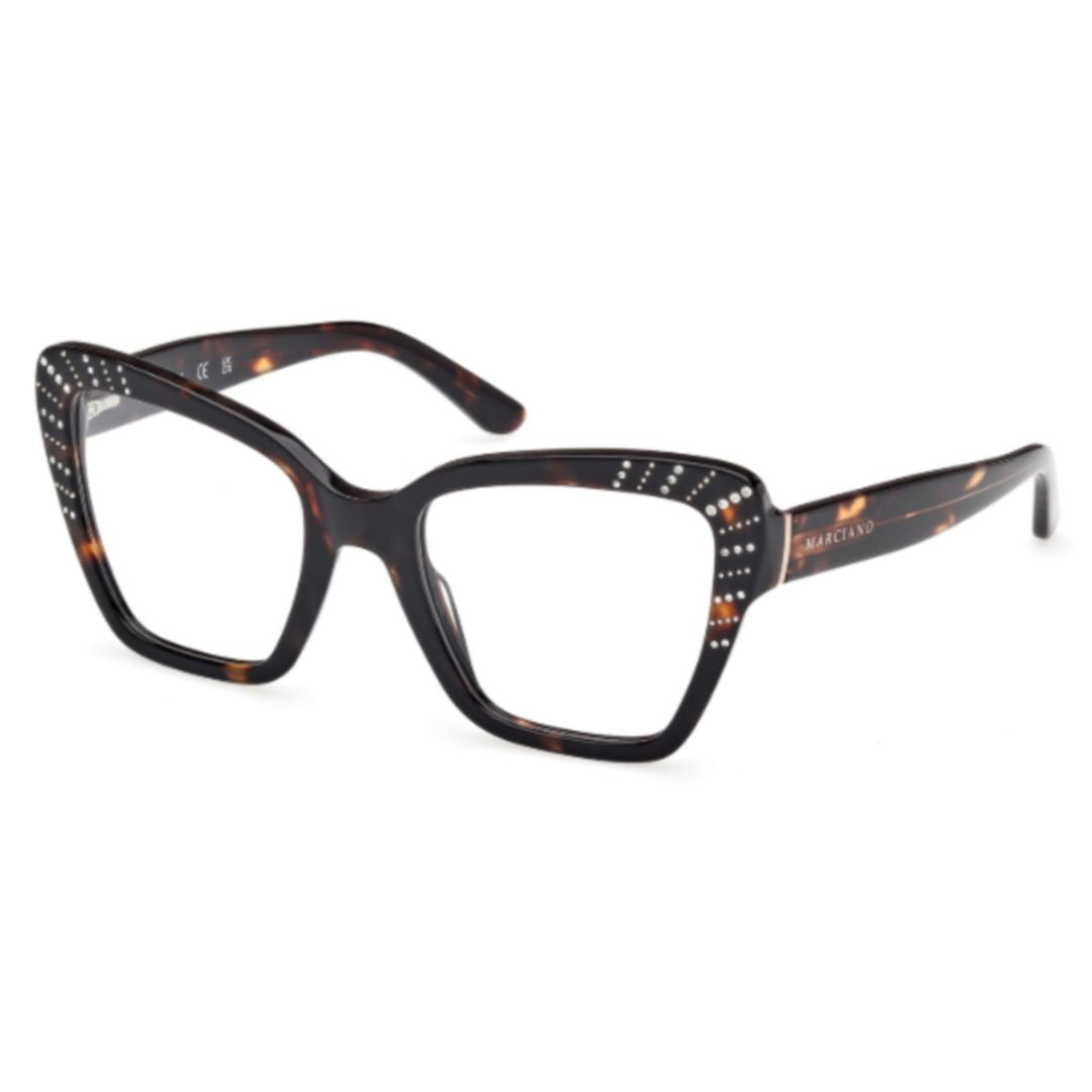 Guess By Marciano Gm50034 Oversized Tortoiseshell Eyeglasses With Metallic Stud Details