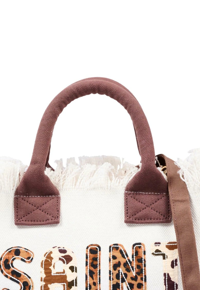 Mc2 Saint Barth White Colette Cotton Handbag
