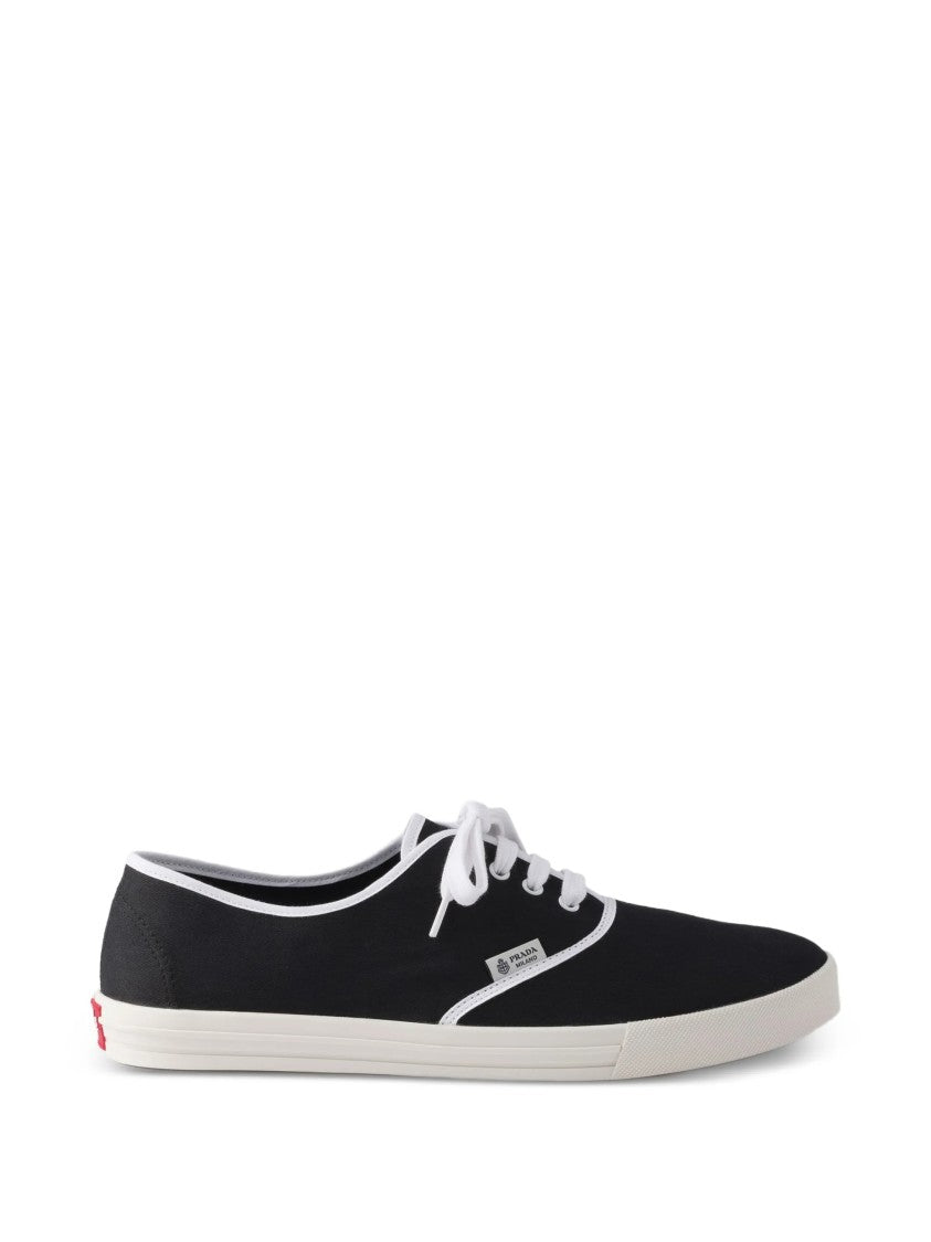 Prada Black Drill Low-Profile Canvas Sneakers