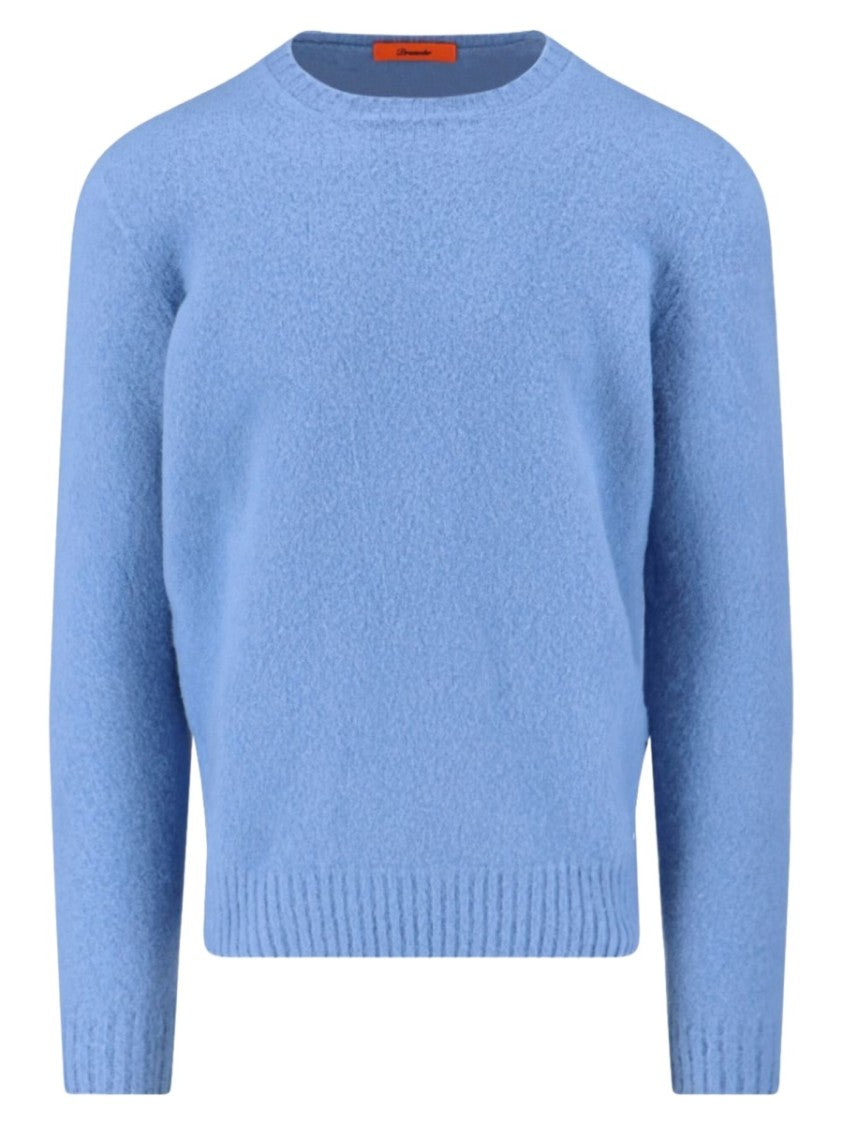 Drumohr Light Blue Crewneck Textured Knit Sweater